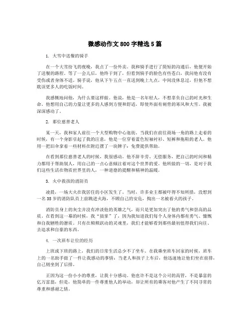 微感动作文800字精选5篇