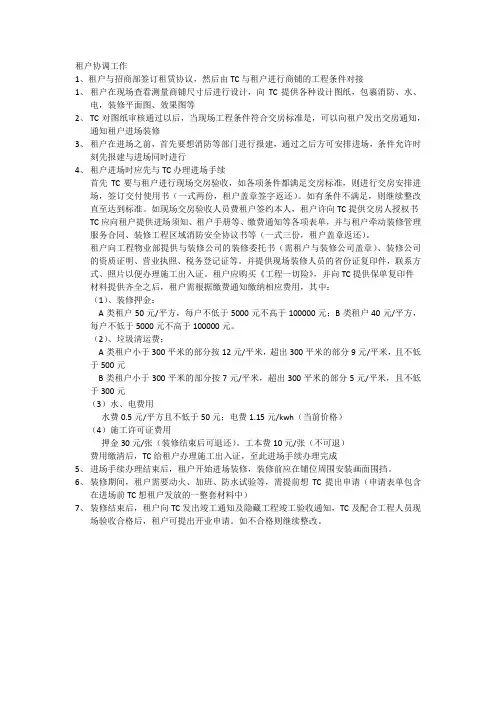 租户进场手续