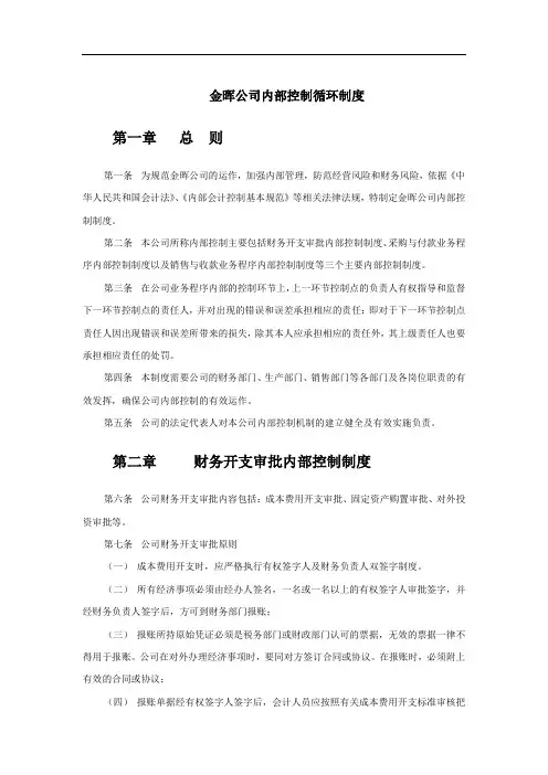 公司内部控制循环制度