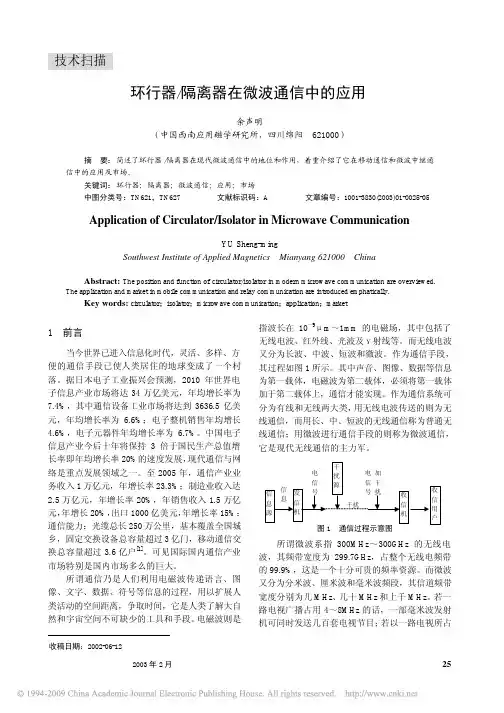 环行器_隔离器在微波通信中的应用--市场分析较好
