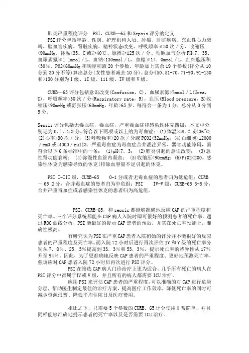 肺炎严重程度评分