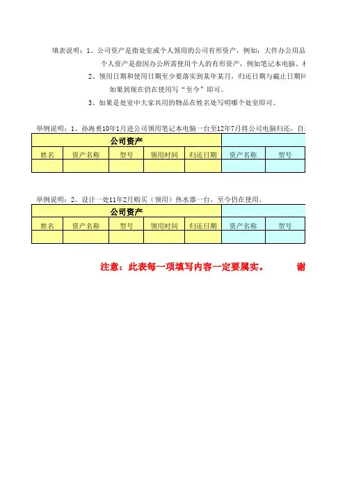 固定资产统计表