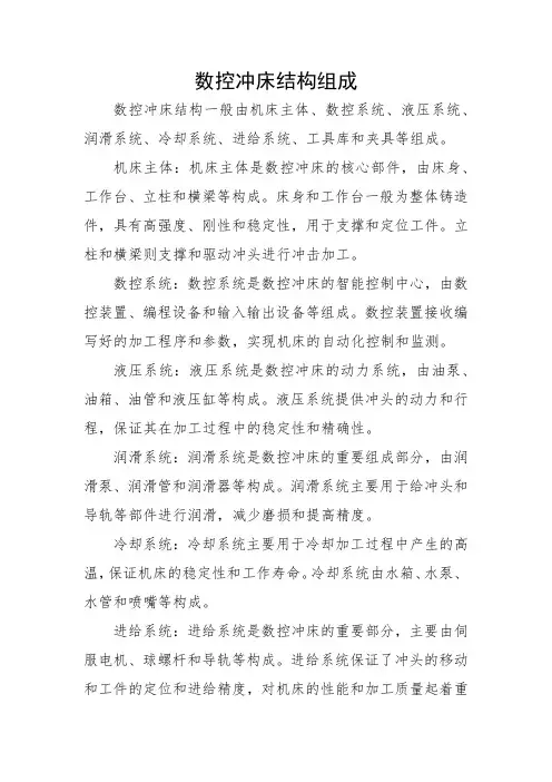 数控冲床结构组成
