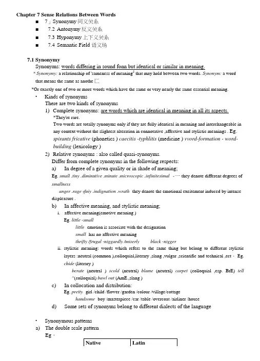 现代英语词汇学概论最强版复习资料chapter7.docx