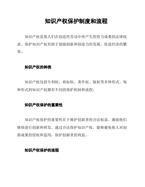 知识产权保护制度和流程