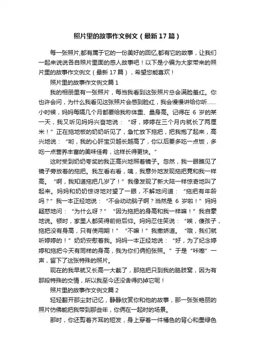 照片里的故事作文例文（最新17篇）
