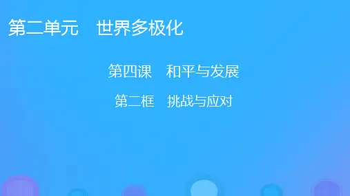 新教材高中政治第4课和平与发展第2框挑战与应对课件部编版选择性必修1