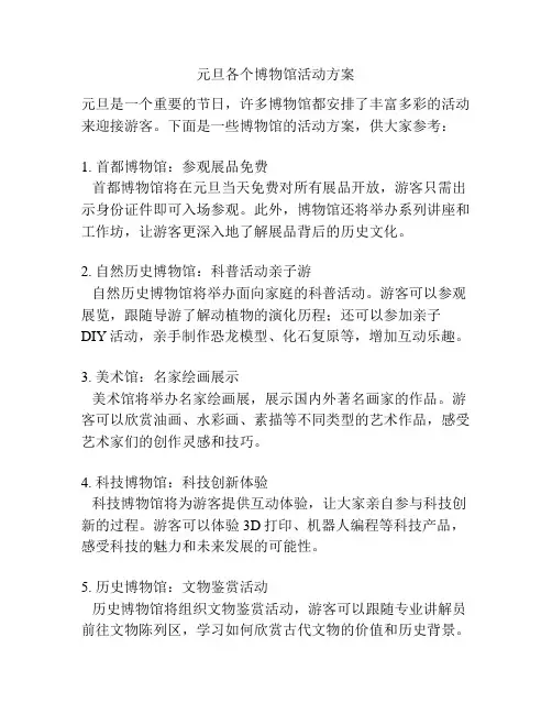 元旦各个博物馆活动方案