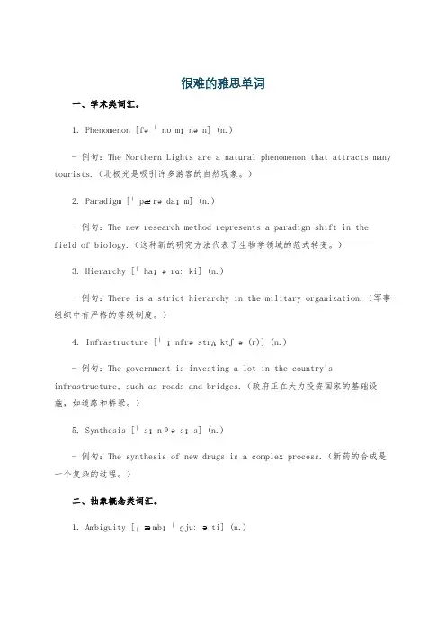 很难的雅思单词