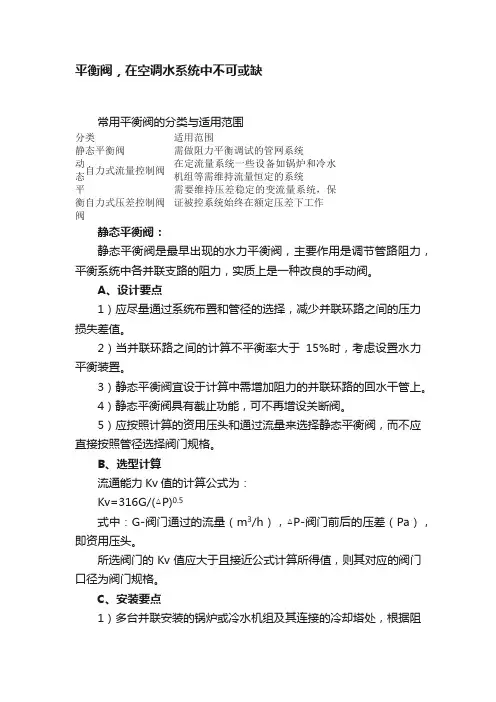 平衡阀，在空调水系统中不可或缺