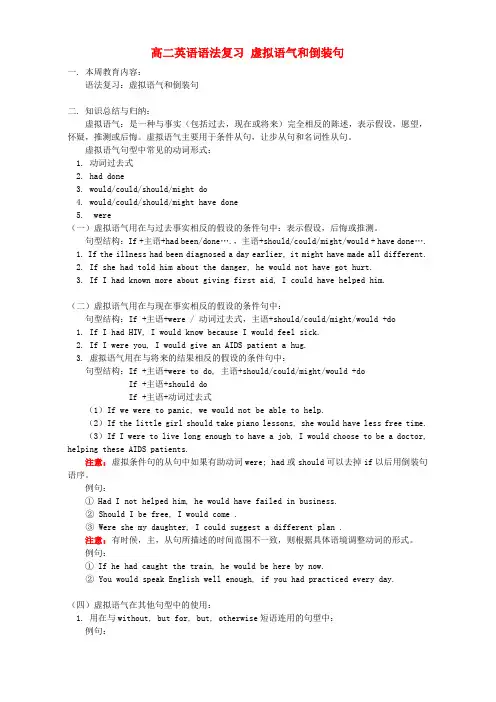 高二英语语法复习 虚拟语气和倒装句 人教版