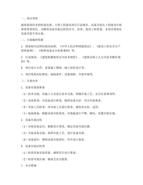 设备吊装专项方案论证