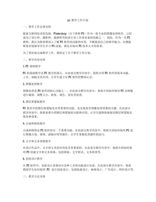 ps教学工作计划