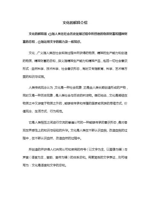 文化的解释介绍