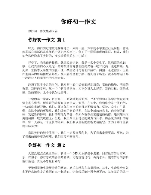 你好初一作文