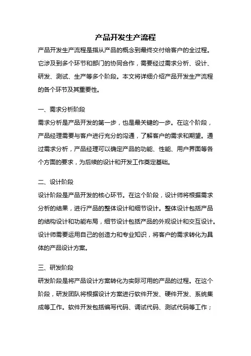 产品开发生产流程