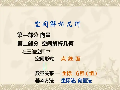 空间解析几何简介课件