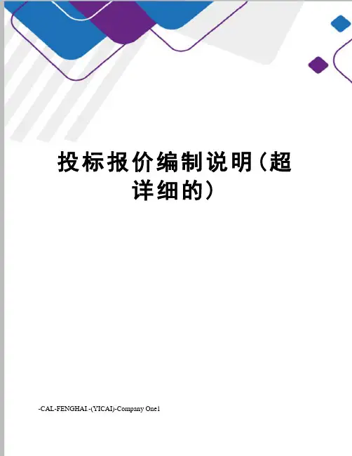 投标报价编制说明(超详细的)