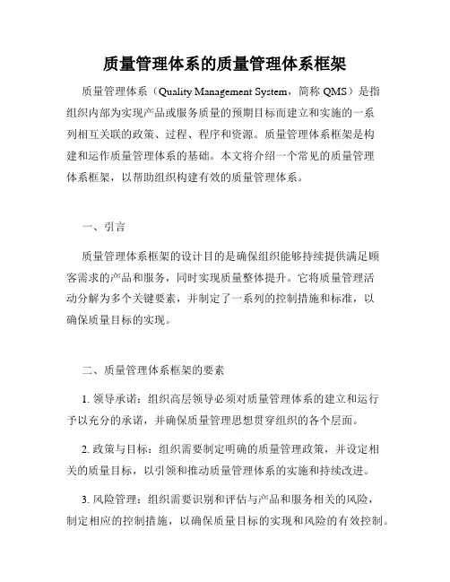 质量管理体系的质量管理体系框架