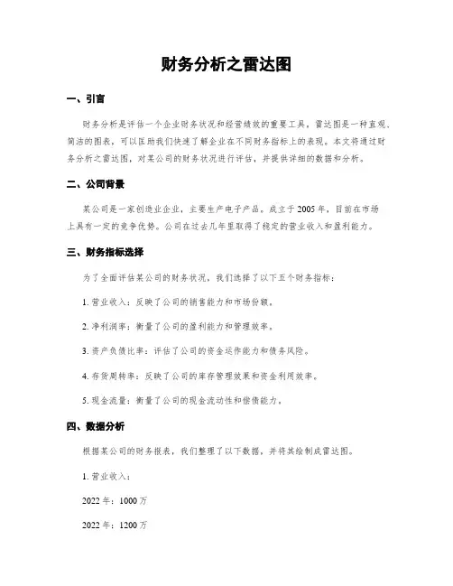 财务分析之雷达图