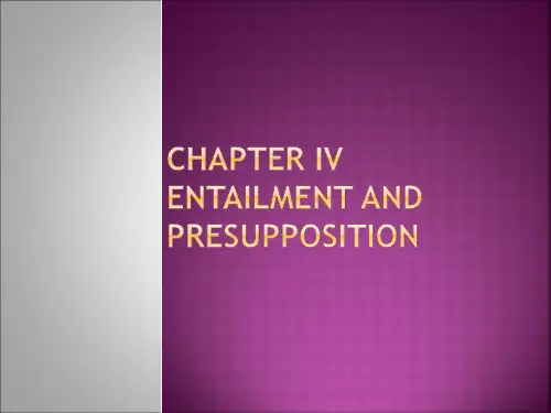 语用学chapter IV presupposition