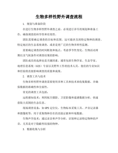 生物多样性野外调查流程