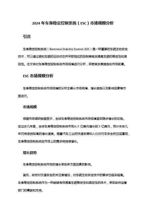 2024年车身稳定控制系统(ESC)市场规模分析