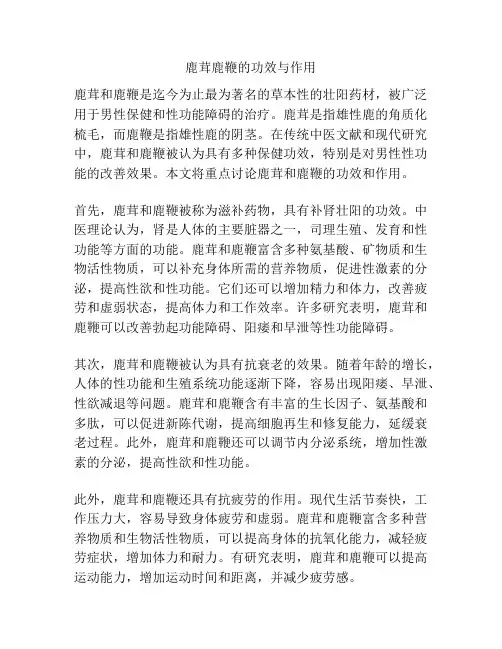 鹿茸鹿鞭的功效与作用