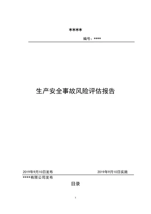 企业生产安全事故风险评估报告