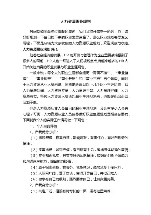人力资源职业规划