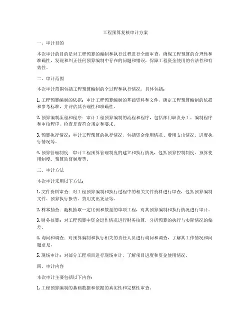 工程预算复核审计方案