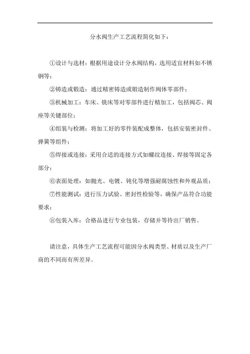 分水阀生产工艺流程