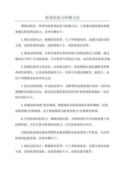 桩基抗拔力检测方法