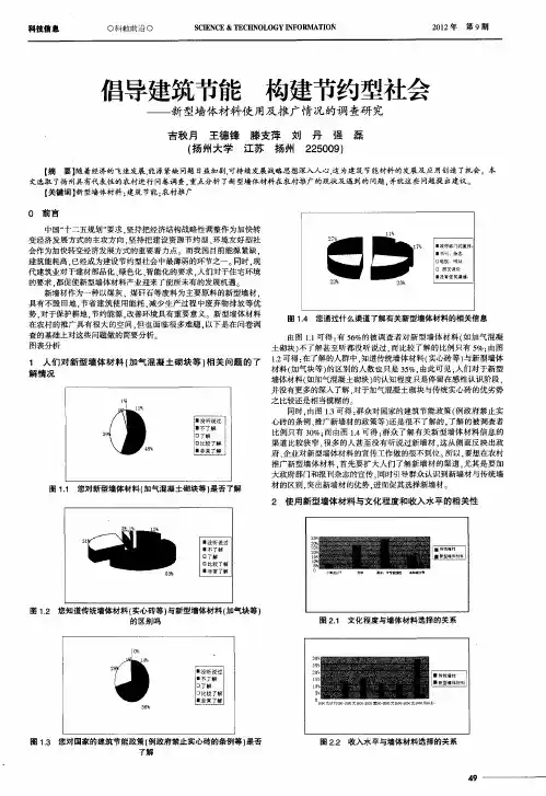 倡导建筑节能 构建节约型社会——新型墙体材料使用及推广情况的调查研究