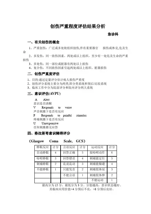 严重创伤的评估与紧急救治