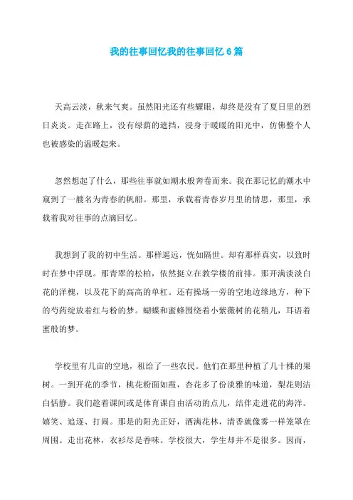 我的往事回忆我的往事回忆6篇