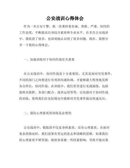 公安战训心得体会