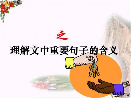 高考复习散文阅读之理解文中重要句子的含义ppt