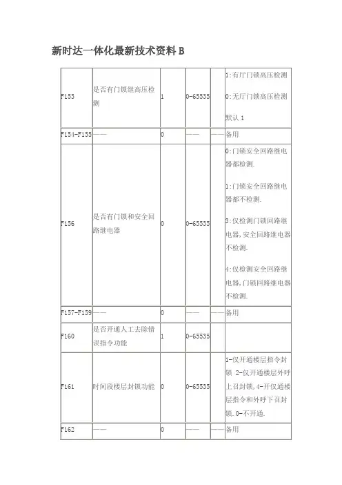 新时达一体化最新技术资料B