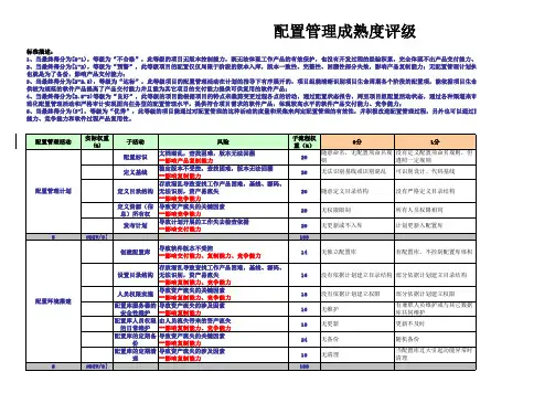 配置管理成熟度评级表