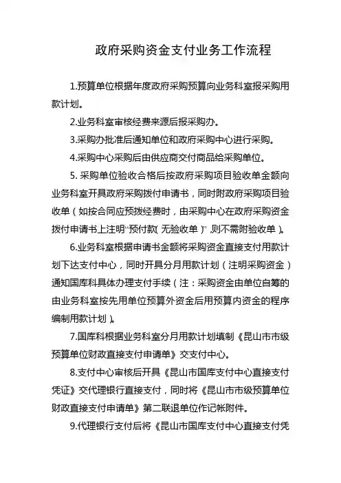 政府采购资金支付业务工作流程【模板】