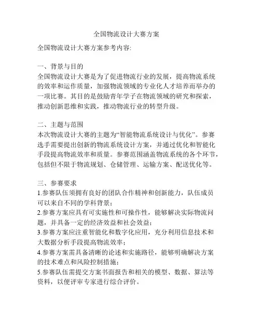 全国物流设计大赛方案