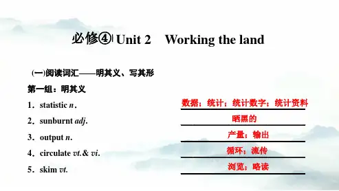 超实用高考英语语法专题复习：Unit2 Working the land 人教版必修4
