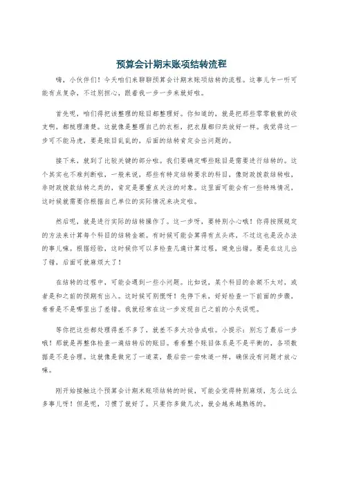 预算会计期末账项结转流程