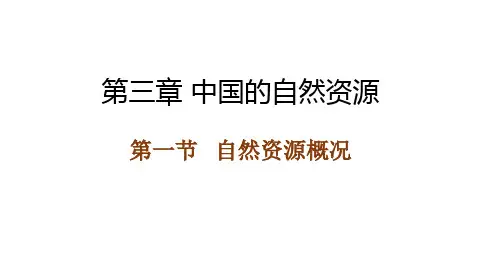 湘教版地理八年级上册3.1 自然资源概况课件(25张PPT)