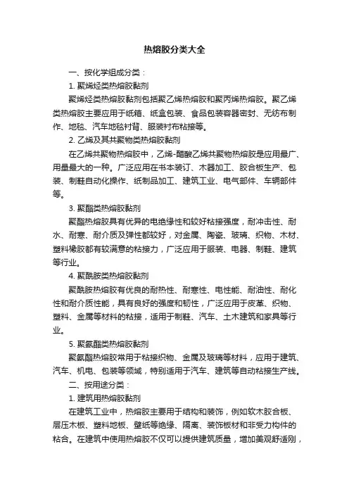 热熔胶分类大全