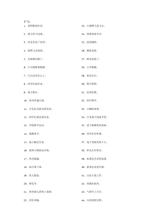 2.小升初语文扩句与缩句专项训练及答案