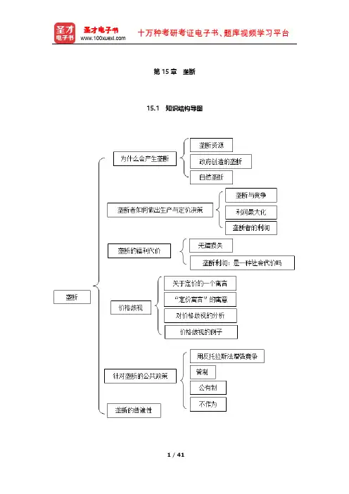 曼昆《经济学原理(宏观经济学分册)》知识梳理及习题(垄断)【圣才出品】