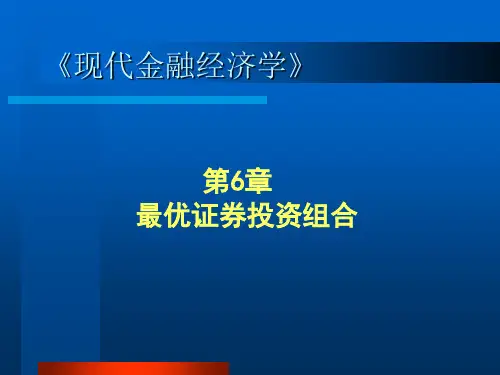 第6章 最优证券投资组合