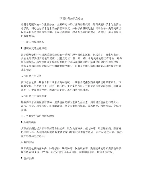 西医外科知识点总结